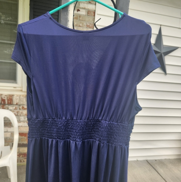 ANRABESS Womens Maxi Dress BLUE Summer Beach Dress Short Sleeve Dressy LARGE - Picture 6 of 11
